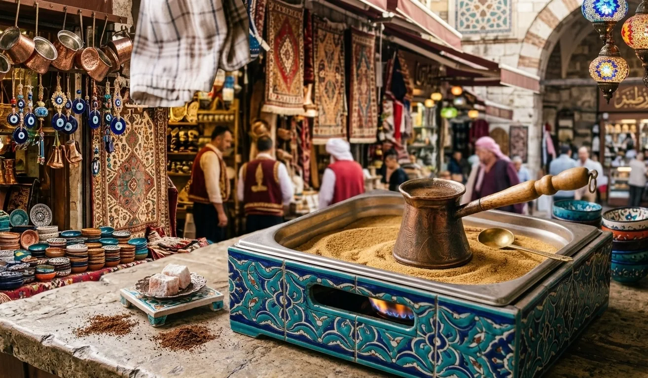 кофе в турке на песке